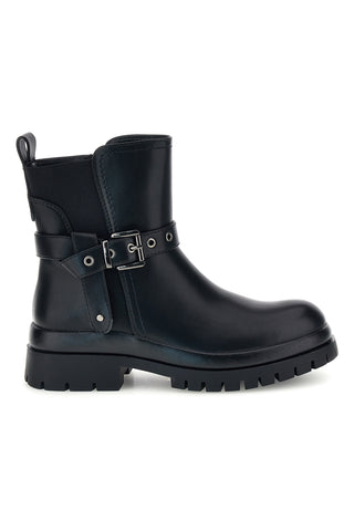 Schwarze Stiefeletten mit Schnallenriemen und Profilsohle von Rock’ n doll 60278H01