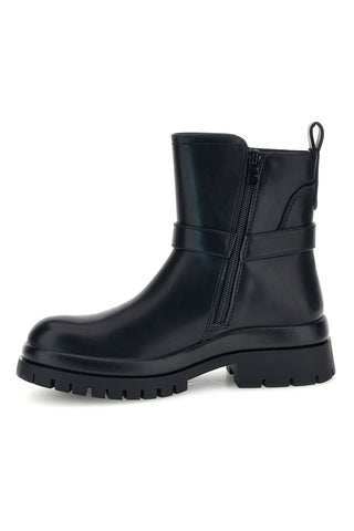 Schwarze Stiefeletten mit Schnallenriemen und Profilsohle von Rock’ n doll 60278H01