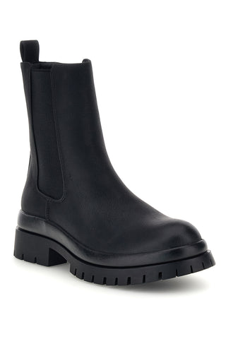Schwarze Chelsea-Stiefeletten in matter Optik mit Reißverschluss und Profilsohle von Rock’ n doll 13621T02