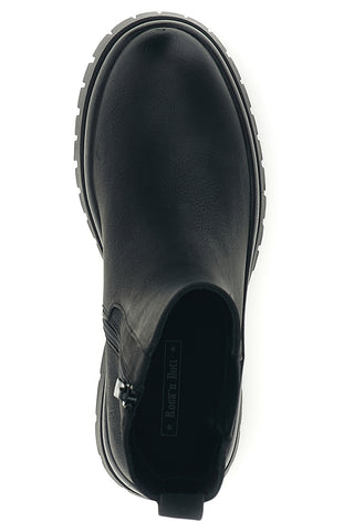 Schwarze Chelsea-Stiefeletten in matter Optik mit Reißverschluss und Profilsohle von Rock’ n doll 13621T02