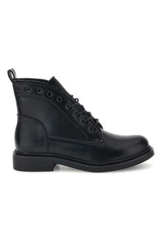 Schwarze Schnürstiefeletten mit Zierösen und Strasssteinen von Rock’ n doll H2393527