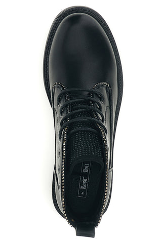 Schwarze Schnürstiefeletten mit Zierösen und Strasssteinen von Rock’ n doll H2393527