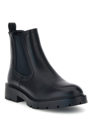 Schwarze Chelsea-Stiefeletten mit Reißverschluss und Profilsohle von Rock’ n doll 2Y56903A