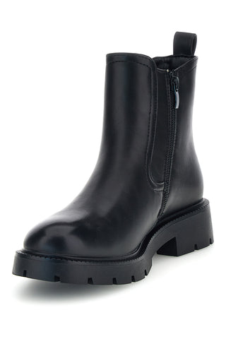 Schwarze Chelsea-Stiefeletten mit Reißverschluss und Profilsohle von Rock’ n doll 2Y56903A