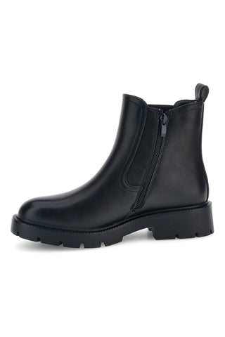 Schwarze Chelsea-Stiefeletten mit Reißverschluss und Profilsohle von Rock’ n doll 2Y56903A