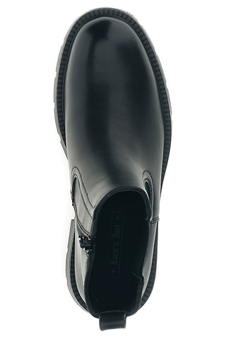 Schwarze Chelsea-Stiefeletten mit Reißverschluss und Profilsohle von Rock’ n doll 2Y56903A