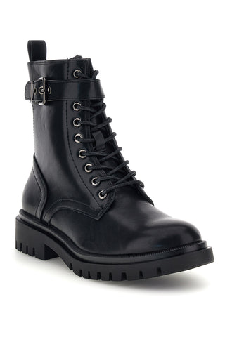 Anfibi neri con fibbia e suola carrarmato Rock' n doll H268953
