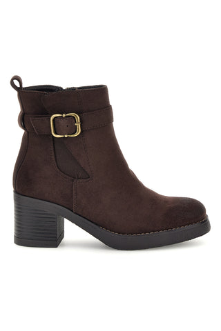 Braune Stiefeletten mit niedrigem Absatz und Schnalle von Altemberg H6973817