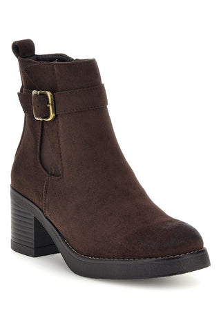 Braune Stiefeletten mit niedrigem Absatz und Schnalle von Altemberg H6973817