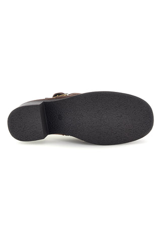 Braune Stiefeletten mit niedrigem Absatz und Schnalle von Altemberg H6973817