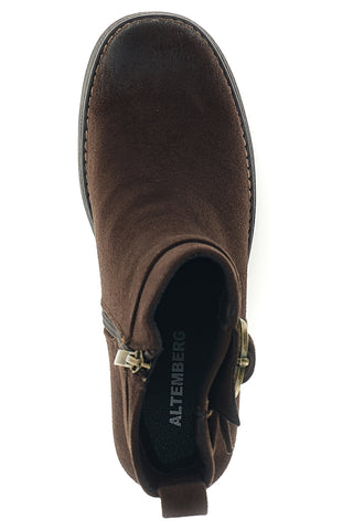 Braune Stiefeletten mit niedrigem Absatz und Schnalle von Altemberg H6973817