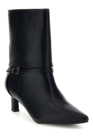 Schwarze Stiefeletten mit Absatz und Schnalle von Le Havre Paris L26A15B22