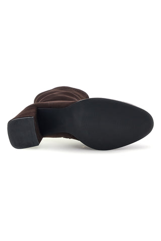 Stivaletti testa di moro effetto scamosciato elasticizzati con tacco largo Le havre paris OM2024536L2