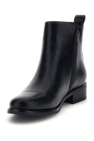Schwarze Stiefeletten mit seitlichem Reißverschluss und Metallschnalle Mon dieu 9Y0866