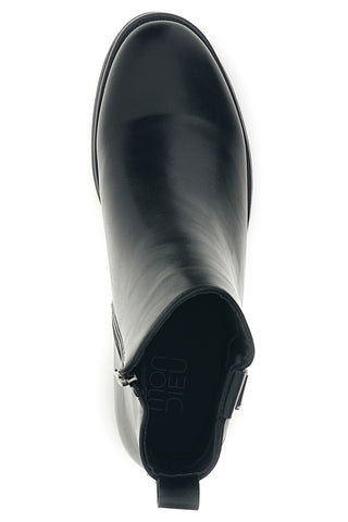 Schwarze Stiefeletten mit seitlichem Reißverschluss und Metallschnalle Mon dieu 9Y0866