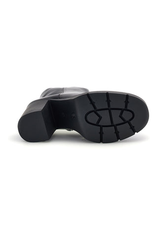 Schwarze Stiefeletten mit Absatz und Plateau „Mon dieu“ 96882