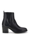 Schwarze Lederstiefeletten mit V-förmigem Gummizug und Pittarello-Absatz, Modell VB476204