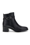 Schwarze Lederstiefeletten mit Riemchen und Absatz von Pittarello, Modell BB266202