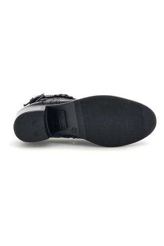 Schwarze Stiefeletten mit Riemchen und doppeltem Ring von Pittarello 25422