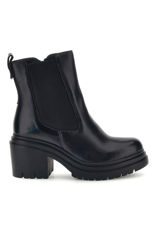 Schwarze Chelsea-Stiefeletten mit breitem Absatz und Profilsohle von Pittarello, Modell Focus KI6727