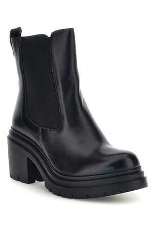 Schwarze Chelsea-Stiefeletten mit breitem Absatz und Profilsohle von Pittarello, Modell Focus KI6727