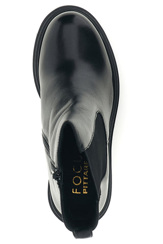 Schwarze Chelsea-Stiefeletten mit breitem Absatz und Profilsohle von Pittarello, Modell Focus KI6727