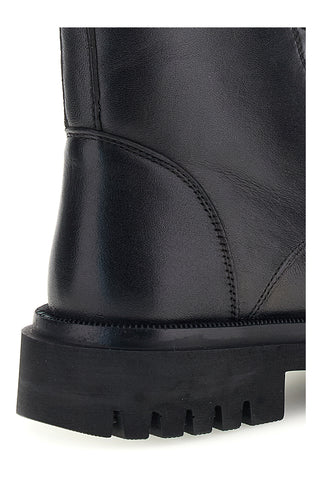 Anfibi neri in vera pelle con zip e suola carrarmato Pittarello focus KI6193