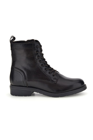 Dunkelbraune Lederstiefeletten mit Schnürsenkeln „Prima riga“ LB500