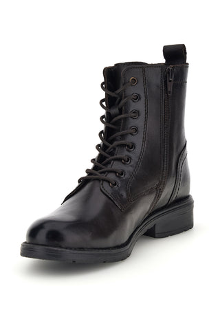 Dunkelbraune Lederstiefeletten mit Schnürsenkeln „Prima riga“ LB500