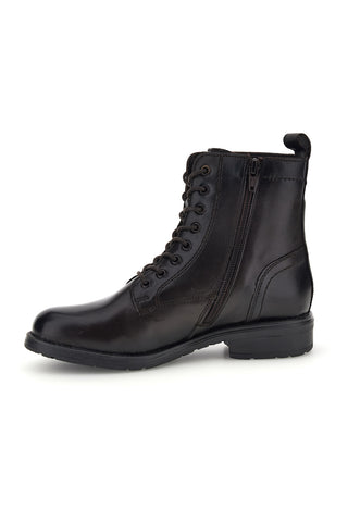 Dunkelbraune Lederstiefeletten mit Schnürsenkeln „Prima riga“ LB500