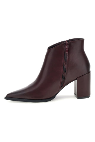 Bordeauxrote Stiefeletten mit spitzer Zehenpartie und Absatz Energy I371