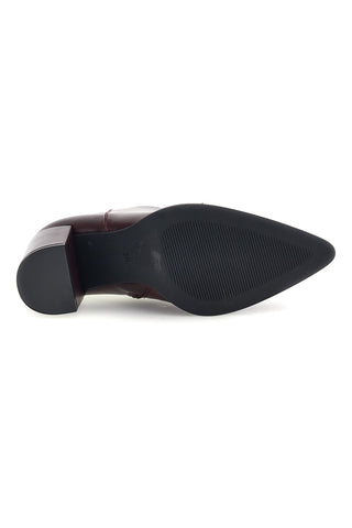 Bordeauxrote Stiefeletten mit spitzer Zehenpartie und Absatz Energy I371