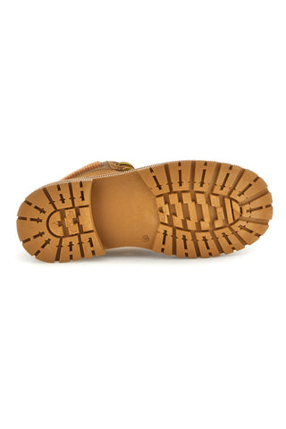 Kamelbraune Stiefeletten mit Schnürung und Profilsohle, erste Reihe GB2012