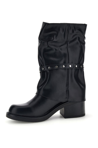 Schwarze Stiefel mit Absatz und Zierriemen „Le Havre“ 2579001