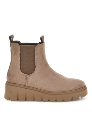 Chelsea-Stiefeletten in Taupe in Wildlederoptik mit Profilsohle, Pittarello Capsule TW26W7250605