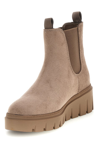 Chelsea-Stiefeletten in Taupe in Wildlederoptik mit Profilsohle, Pittarello Capsule TW26W7250605