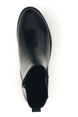 Schwarze Stiefeletten mit seitlichem Gummizug von Mon dieu 9Y0864