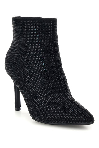 Schwarze Stiefeletten mit Strasssteinen und Stilettoabsatz von Le Havre Paris, Modell MGS781XS101S4