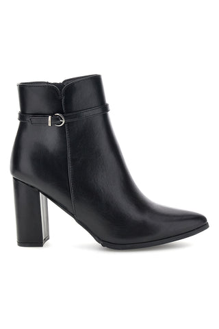 Schwarze Stiefeletten mit Schnalle und breitem Absatz „Le Havre Paris 6010“