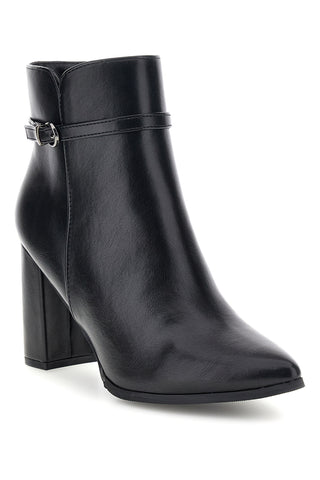 Schwarze Stiefeletten mit Schnalle und breitem Absatz „Le Havre Paris 6010“