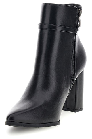 Schwarze Stiefeletten mit Schnalle und breitem Absatz „Le Havre Paris 6010“