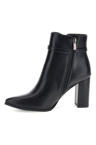 Schwarze Stiefeletten mit Schnalle und breitem Absatz „Le Havre Paris 6010“