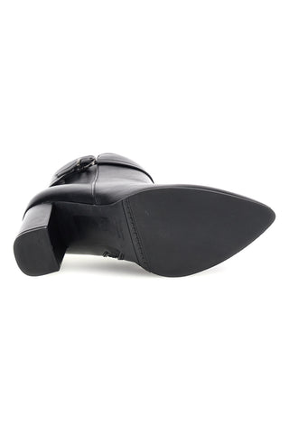 Schwarze Stiefeletten mit Schnalle und breitem Absatz „Le Havre Paris 6010“