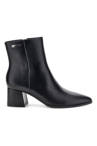 Schwarze Stiefeletten mit spitzer Zehenpartie und breitem Absatz – Le Havre Paris 804