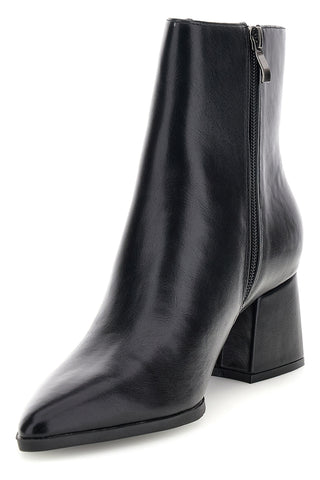 Schwarze Stiefeletten mit spitzer Zehenpartie und breitem Absatz – Le Havre Paris 804