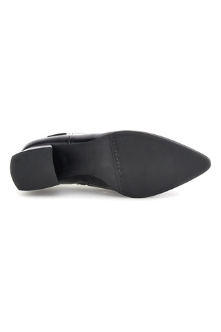 Schwarze Stiefeletten mit spitzer Zehenpartie und breitem Absatz – Le Havre Paris 804