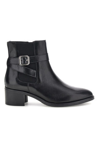 Schwarzer Stiefel mit Schnalle aus Leder von Pittarello, Art.-Nr. 852180PIT