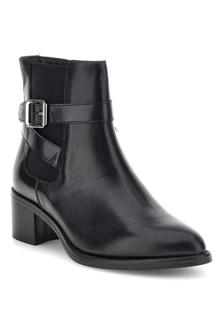 Schwarzer Stiefel mit Schnalle aus Leder von Pittarello, Art.-Nr. 852180PIT