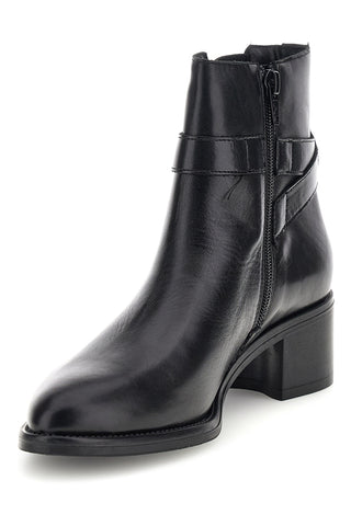 Schwarzer Stiefel mit Schnalle aus Leder von Pittarello, Art.-Nr. 852180PIT
