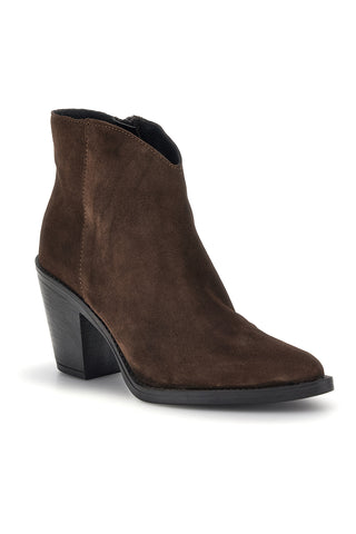 Braune Lederstiefeletten mit Absatz und Reißverschluss von Pittarello, Modell Glam 6326400
